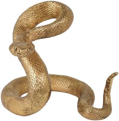 Guichifun Gold Resin Snake Statue - Chinese New Year Home Decor