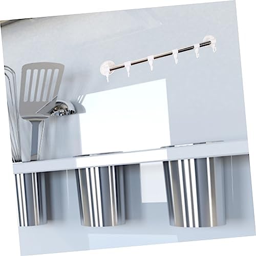 Vaguelly Stainless Steel Suction Cup Towel Rack 6 Hooks No Drill