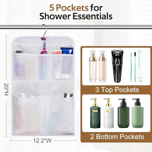 MISSLO Shower Caddy 5 Pockets Hanging Organizer