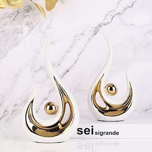 LCCCK Modern Ceramic Flame Statue for Home Decor