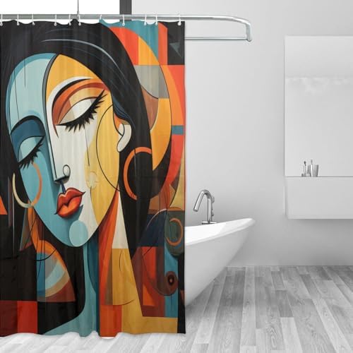 DAOWANGZUO Boho Shower Curtain Set with 12 Hooks 72x72in