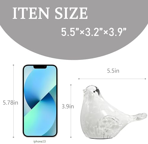 Naboher Handmade Glass Bird Figurine Home Decor