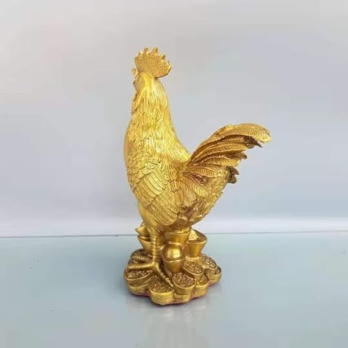 Julrybox Copper Chicken Zodiac Statue Decor