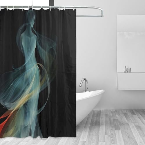 Dancing Girl Shower Curtain Set with 12 Hooks 72x72in