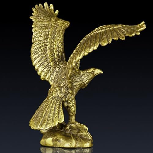 Brass Eagle Spread Wings Statue - Solid Bronze Art Decor