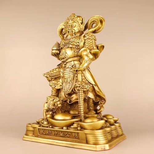 Julrybox God of Wealth Brass Statue Decor