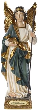 Christian Brands St Rafael Religious Statue with Gold Accents 8-Inch