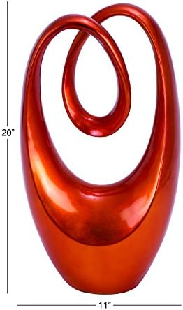 Deco 79 Polystone Swirl Decor Statue Orange