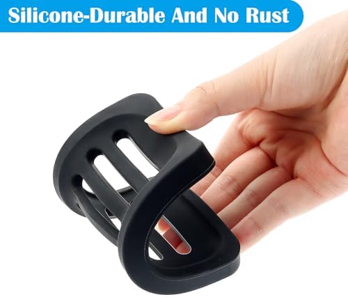 Topsky 2Pcs Silicone Soap Dish Holder Non-Slip Black Design