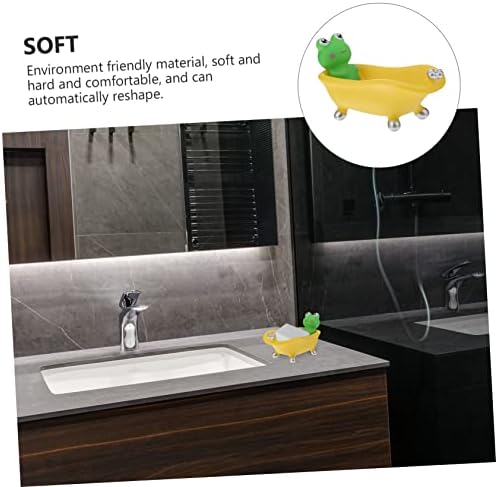 SHOWERORO 1pc Frog Soap Holder Drain Tray
