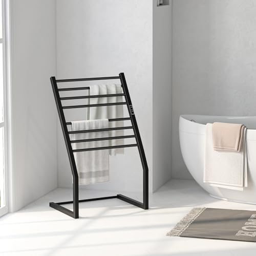Tangkula 2-in-1 Towel Warmer Rack with LED Display
