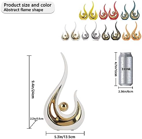 LCCCK Modern Ceramic Flame Statue for Home Decor