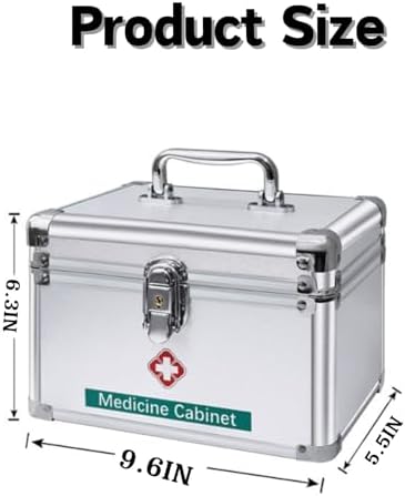 Bangminda Medicine Lock Box with Key Safe Lock