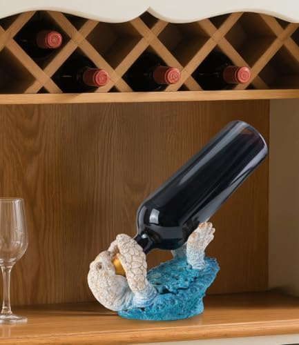 VVGIFTS Sea Turtle Wine Bottle Holder Statue