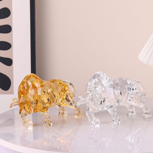 Acrylic Wall Street Bull Statue Office Desk Decor
