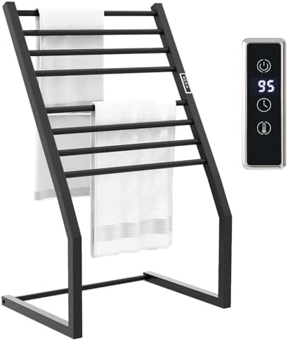 Tangkula 2-in-1 Towel Warmer Rack with LED Display