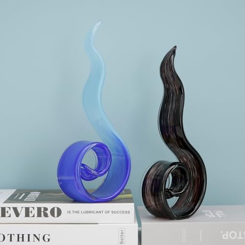 ORRFIDDY 115 Tall Glass Flame Sculpture Home Decor