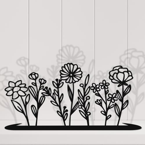 Miniature Metal Flower Statue for Home Decor