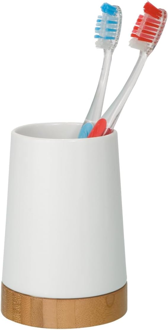 Wenko 17675100 Bamboo Ceramic Toothbrush Holder 1
