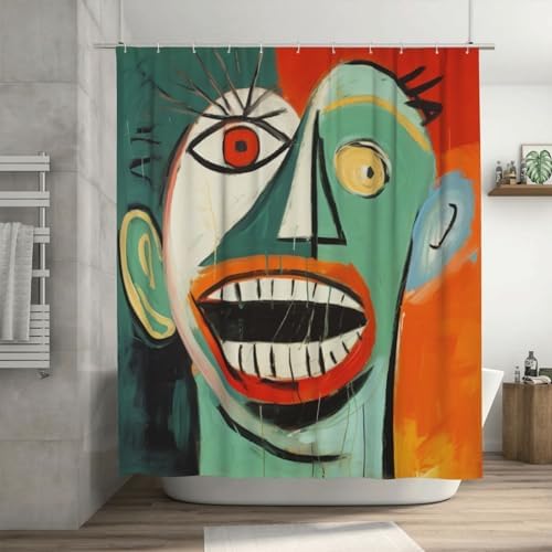 Laughing Boy Shower Curtain Set with 12 Hooks 72x72in