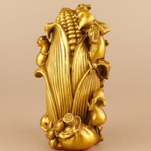 Chinese Brass Corn Feng Shui Decor Statue