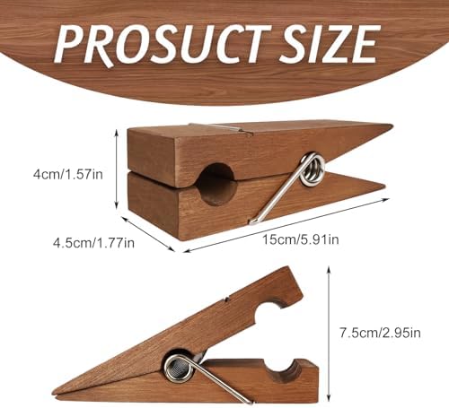 Wood Towel Hooks for Bathroom Light Brown S