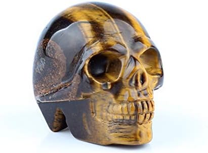 YWG Stone 50mm Yellow Tiger Eye Skull Figurine