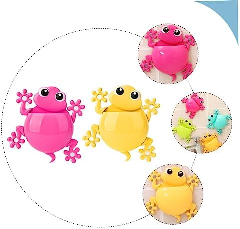2Pcs Cute Cartoon Gecko Toothbrush Holder with Suction Cup