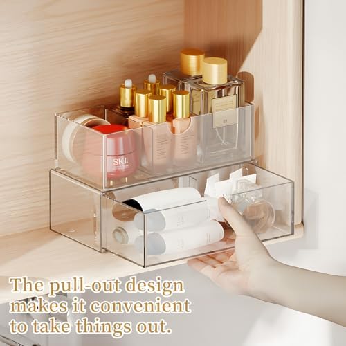 EAROND 2 Tier Medicine Cabinet Organizer with Removable Dividers