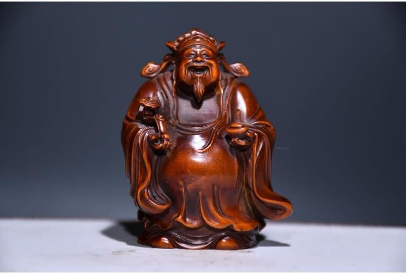 LimpaC Boxwood 3 Longevity God Statues Handmade Home Decor