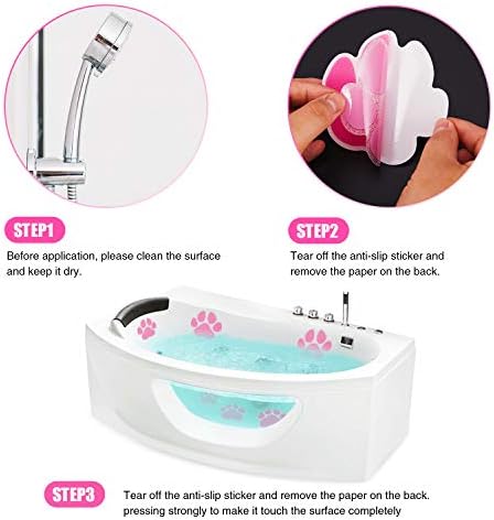 Non-Slip Bathtub Stickers with Scraper Pink