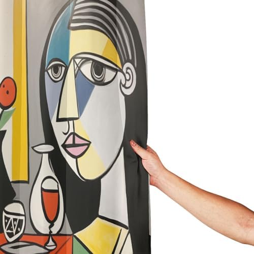 DAOWANGZUO Female Face Shower Curtain Set with 12 Hooks
