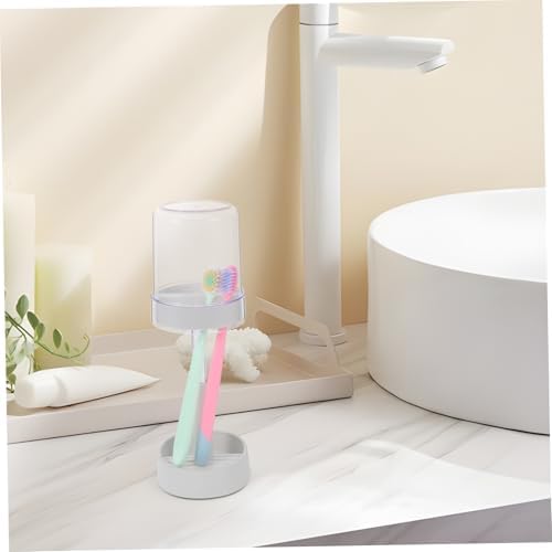 IMIKEYA Toothbrush Holder with Cover and Cup Slot