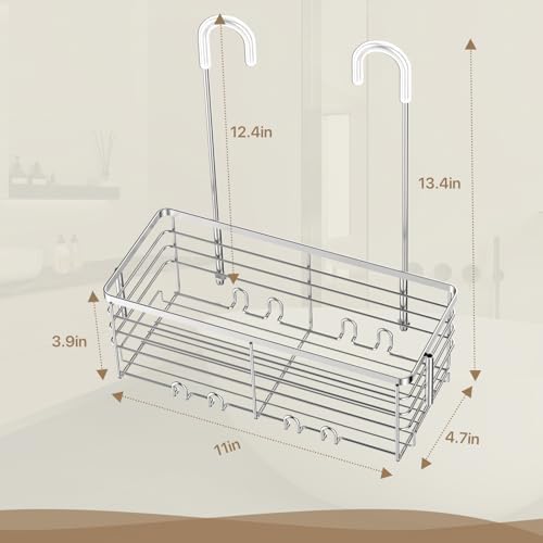 DELLAN Hanging Shower Caddy with 4 Hooks