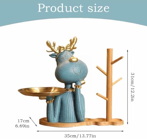 Wood Tray Statues Key Holder for Home Decor