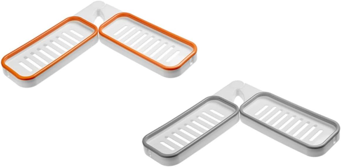 2pcs Wall Mounted Toiletry Holder Rotatable Storage Rack Grey