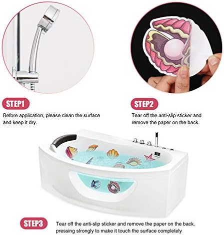 Secopad Non-Slip Bathtub Stickers 16 PCS Sea Shell Decal Treads