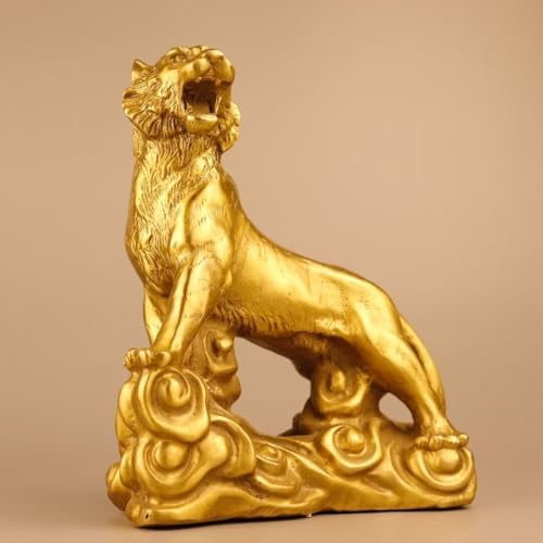 Chinese Brass Tiger Statue for Prosperity and Feng Shui