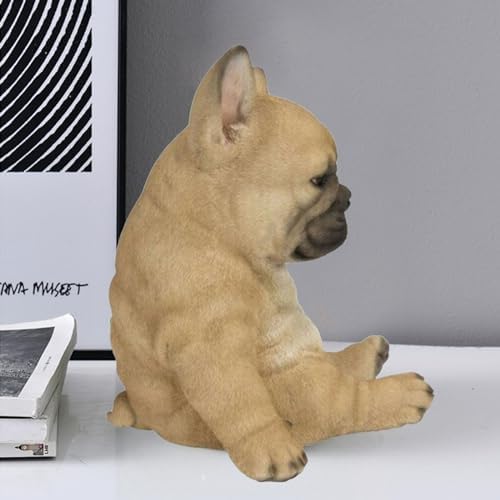 Miniature Dog Statue - Resin Home Decor Sculpture for Bookshelves
