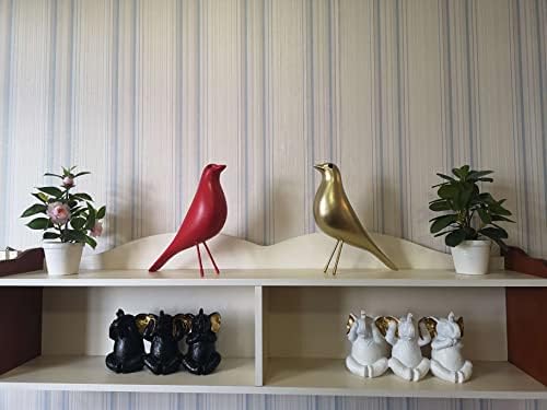 Mid Century Style Desk Bird Ornament in Gold