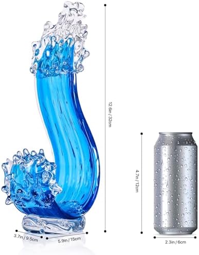 Blue Glass Sculpture Home Decor Art Statue