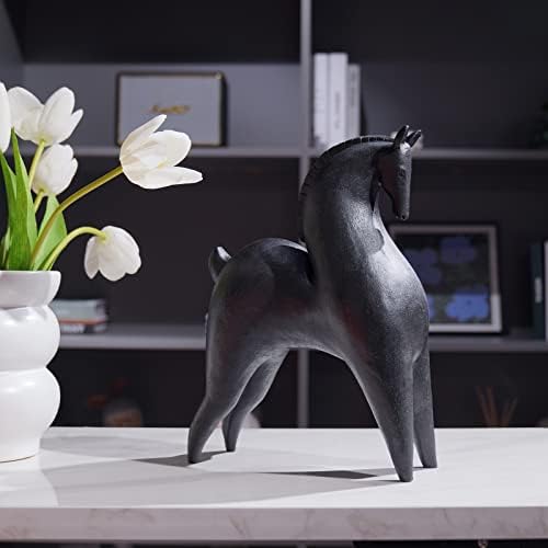 Cynkeyee Black Horse Statue Modern Home Decor