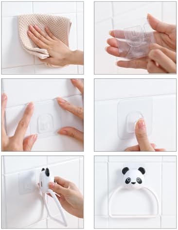 Holibanna 3pcs Wall Mounted Towel Rack with Cartoon Design