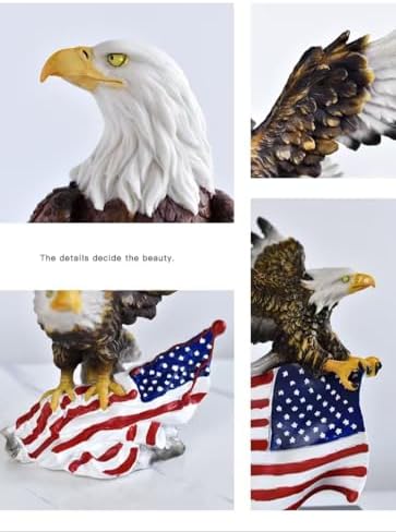 Rekeell American Eagle and Flag Decorative Statue