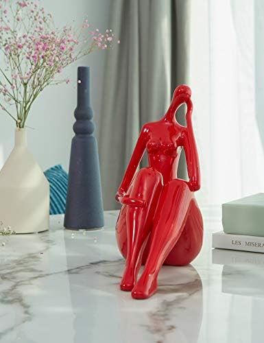 HAUCOZE 11 Inch Lady Sculpture Decor Modern Art Figurine 1