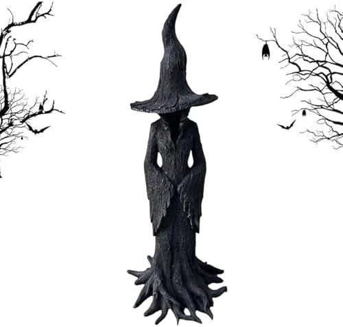 Gothic Halloween Witch Statue - 787in Black Resin Decor