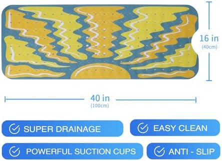 Denifeiya Boho Sun Bathtub Mat Non Slip for Kids