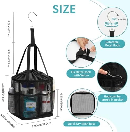 Onemoky Mesh Shower Caddy Portable for College Dorm Room Essentials