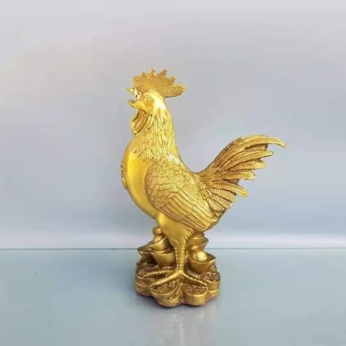 Julrybox Copper Chicken Zodiac Statue Decor
