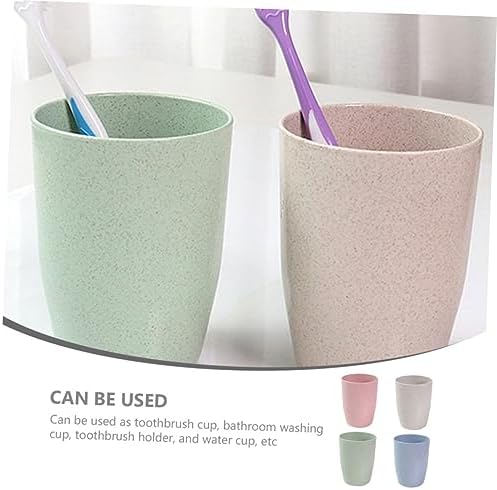 BRIGHTFUFU Wheat Straw Toothbrush Cup Holder for Bath